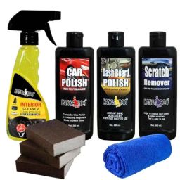 Kangaroo Car Care Kit with 300ml Interior Cleaner, 200ml Car Polish, 200ml Dashboard Polish, 200ml Scratch Remover, 3 Pcs Foam Applicator &a; Microfiber Towel-13