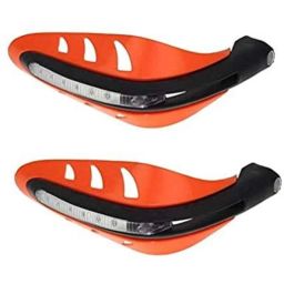 AOW Motorcycle Handguards with Led Light for 7/8 inch Grips - 300 * 140 * 110mm (Orange) for TVS Scooty Streak-21
