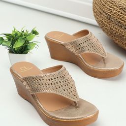 Carlton London Embellished Open Toe Wedge Heels-picture-26