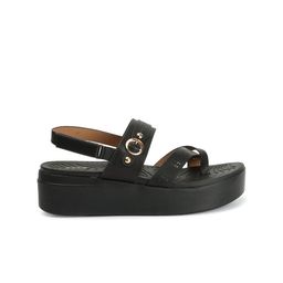 ELLE Textured One Toe Flatform Heels With Backstrap image 5
