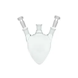 ABGIL 50ml Borosilicate Glass Pear Shape Three Neck Flask with Interchangeable Stopper for Side Neck, ABG1579-59