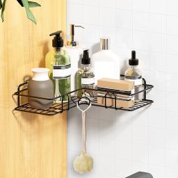 Wall Mounted Shower Storage Corner Shelf Holder Decorative for Bathroom &Kitchen Stainless Steel Wall Shelf-image-69