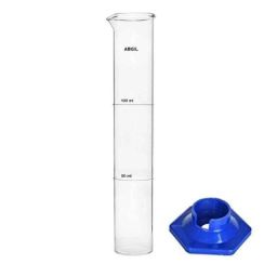 ABGIL 100ml Borosilicate Glass Flat Bottom Cylinder Nessler with Plastic Stand, ABG1236-12