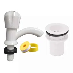 Fastgear PVC White Chrome Finish Bib Tap, FG2301 (Pack of 2)-picture-30