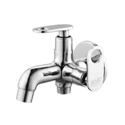 Spazio Prime Brass Chrome Finish 2 Way Angle Valve with Wall Flange Bathroom Tap-picture-13