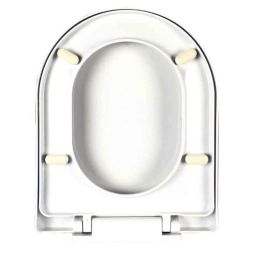 Elegant Casa A-3 43x36cm Polypropylene Sleek Design Soft-Closing D-Shape White Commode Seat  Cover-image-5