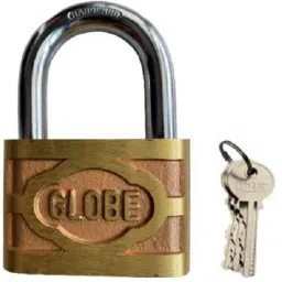 Globe G-L03 3 inch Brass Metallic Door Lock with 3 Keys-picture-41