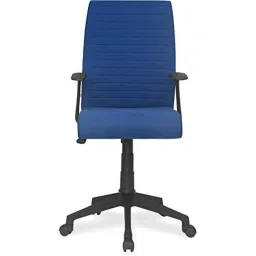KDF Mart Upholstery Fabric Blue Medium Back Adjustable Executive Swivel Chair with Back Support, MIS111-44