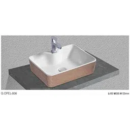 Uken (G.Opel-806) Imported Luxury European Style Designing Bathroom Sink/Wash Basin/Table Top (G.Opel-806) White,Brown-image-65