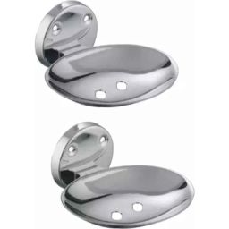 IRIS Premium Stainless Steel 304 Silver Oval Wall Mount Soap Dish (Pack of 2)-image-11
