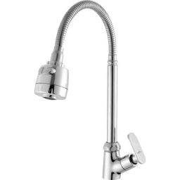 Neelkund Capsule Brass Silver Chrome Finish Flexible Swan Neck Pillar Tap with 360 deg Swivel Spout for Kitchen &a; Wash Basin-image-74