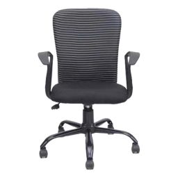 Mango Blossom Auckland Medium Back Fabric Black Office Chair-30