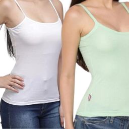 Women Light Green, White Camisole-image-75