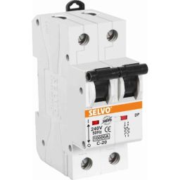 Selvo 20A C Curve Double Pole MCB, GSELDPC12020-18