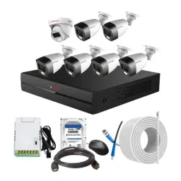 CP Plus 2.4MP Full Colour HD Audio Indoor &a; Outdoor CCTV Combo Kit with 8Ch DVR, 6 Bullet 1 Dome Camera, 8Ch SMPS, 70m Cable, 2TB HDD &a; Connector-7