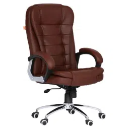 Da URBAN Bempton Brown High Back Revolving Leatherette Ergonomic Chair-picture-15