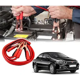 Auto Pearl 500Amp 5m Red Car Auto Battery Booster Jumper Cables with Alligator Wire Clamp for Linea 2015, Size: Free-45