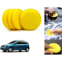 Auto Pearl Polyurethane Beige Washing &a; Waxing Polish Foam Sponge for Verito Vibe (Pack of 4)-picture-0