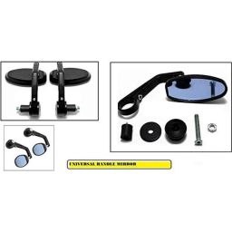 AOW Handle Bar End Side Mirror Rear View Ovel Mirror for Bajaj Pulsar 200NS (Set of 2)-12