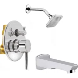 IRIS Flora 3 Pcs Brass Chrome Finish Divertor, Shower Head &a; Spout Set-image-73