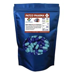 Patco Pharma 400-800mg Gelatine Blue &a; Light Blue Empty Capsule for Size 0 Capsule (Pack of 500)-20