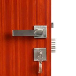 Homexpert Rose Fasino 60mm Stainless Steel Silver Both Side Key Mortise Door Lock Set-image-89