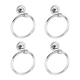 Aligarian Stainless Steel Chrome Finish Wall Mounted Round Towel Ring (Pack of 4)-33