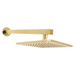 Aquieen 8x8 inch Brass Gold Overhead Shower with Round Arm &a; Wall Flange-image-66