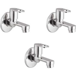 Prestige Prime Brass Chrome Finish Bib Cock with Wall Flange (Pack of 3)-image-67