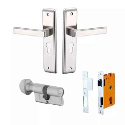 Dorset Kaira HLKAI02SC 8 inch Satin Chrome Finish Zinc Mortise Door Lock Set with 1 Side Key &a; 1 Side Knob (Pack of 3)-picture-15