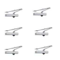 Implemental 202x36.5x40.2mm Aluminium Silver Hydraulic Door Closer (Pack of 6)-image-60