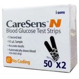 Caresens N100 100 Pcs Glucometer Strips Box-48