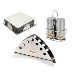 Elegante Combo of Napkin Holder, Salt n Pepper Dispenser &a; Square Coaster, SL-044 (Pack of 3)-image-21