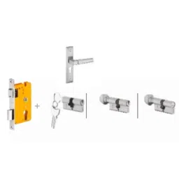 Dorset Cosmo HL CS 8 inch Zinc PT Finish Lock Set with Coin &a; 70mm Knob Cylinder-image-49