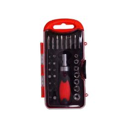 Visko VT9904 31 Pieces Red Ratchet Handle Screw Driver Set-23