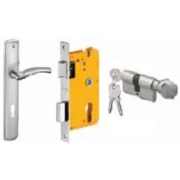 Dorset ML Series Onix 60mm Stainless Steel Silver Chrome Finish Door Handle Lock Set with Knob &a; Key, ML ON-image-92