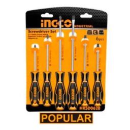 Ingco 6 Pcs CR-V Screwdriver Set, HKSD0628-13