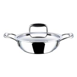 Vinod Platinum 3.3 Litre Induction Friendly Extra Deep Kadhai with Lid, EDPTKD24 (Pack of 3)-14
