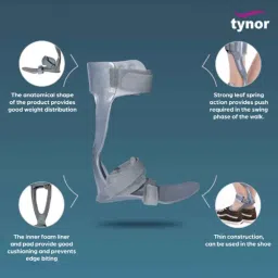 Tynor Right Foot Drop Splint with Liner, D43ABB, Size: Small image 3