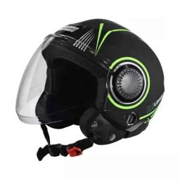 Studds Urban Super D1 Decor Plastic Matt Black Open Face Helmets, Size: 580 mm-picture-23