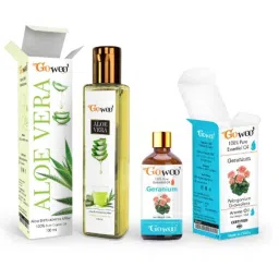 GoWoo 2 Pcs 10ml Natural Geranium Aroma Oil &a; 100ml Aloe Vera Carrier Oil Set, GWOC594-P22+P163-picture-29