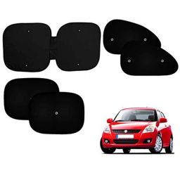 Auto Pearl 5 Pcs PVC &a; Mesh Black Window &a; Front Sun Shade Set for Maruti Suzuki Swift Type 2-picture-14
