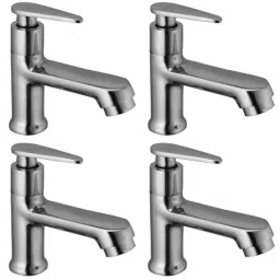 Drizzle Vista 1/2 inch Brass Chrome Finish Wash Basin Pillar Cock with Quarter Turn &a; Foam Flow (Pack of 4)-image-47
