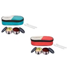 Carrolite 400ml Multi Colour Stainless Steel Lunchbox Buy 1 Get 1 Free, Comboblack_004 (Pack of 2)-image-56