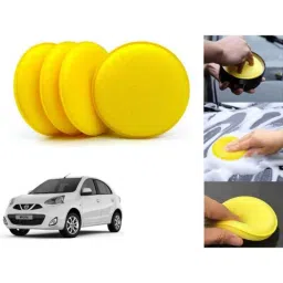 Auto Pearl Polyurethane Beige Washing &a; Waxing Polish Foam Sponge for Micra XE (Pack of 4)-picture-29