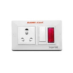Elegant Casa Snipper Gold 6A &a; 16A Polycarbonate White Safety Shutter Socket Extension Board with Individual Switch, Indicator &a; 5m 3 Core Wire-13