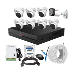 CP Plus 2.4MP Full HD Audio Indoor &a; Outdoor CCTV Combo Kit with 8Ch DVR, 1 Bullet 7 Dome Camera, 8Ch SMPS, 70m Cable, 1TB HDD &a; Connector-43