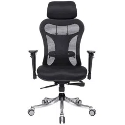 VJ Flowers Leatherette Black Multiple Function Office Chair, OPTIMA-1001-21