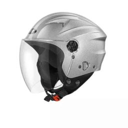 Studds Ray Super Plastic Silver Grey Open Face Helmets, Size: Large-picture-13