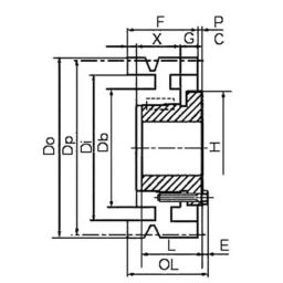 Mitsuboshi Maxstar 800mm 8V Belt 8 Groove Wedge Pulley, 800-8V-8-W1-image-10